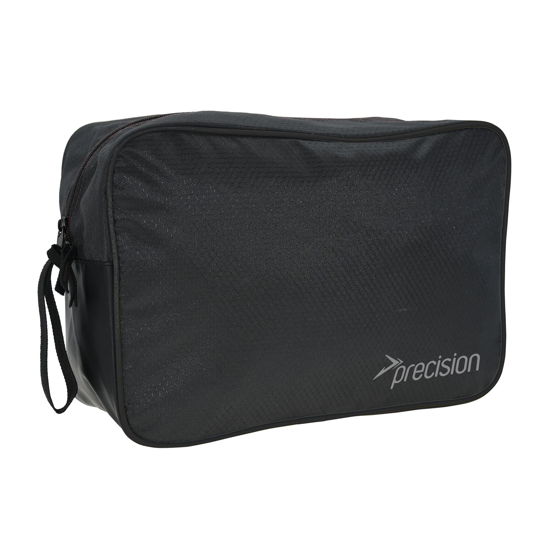 Precision Pro HX Goalkeeping Glove Bag for sporting goods, black bag with adjustable straps and glove compartments.