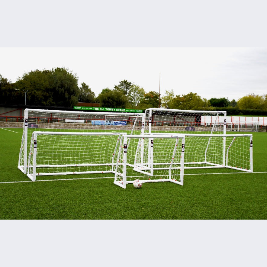 Precision Match Goal Post Spares for sporting goods, BS 8462 approved, showing replacement goal post parts for soccer or football.