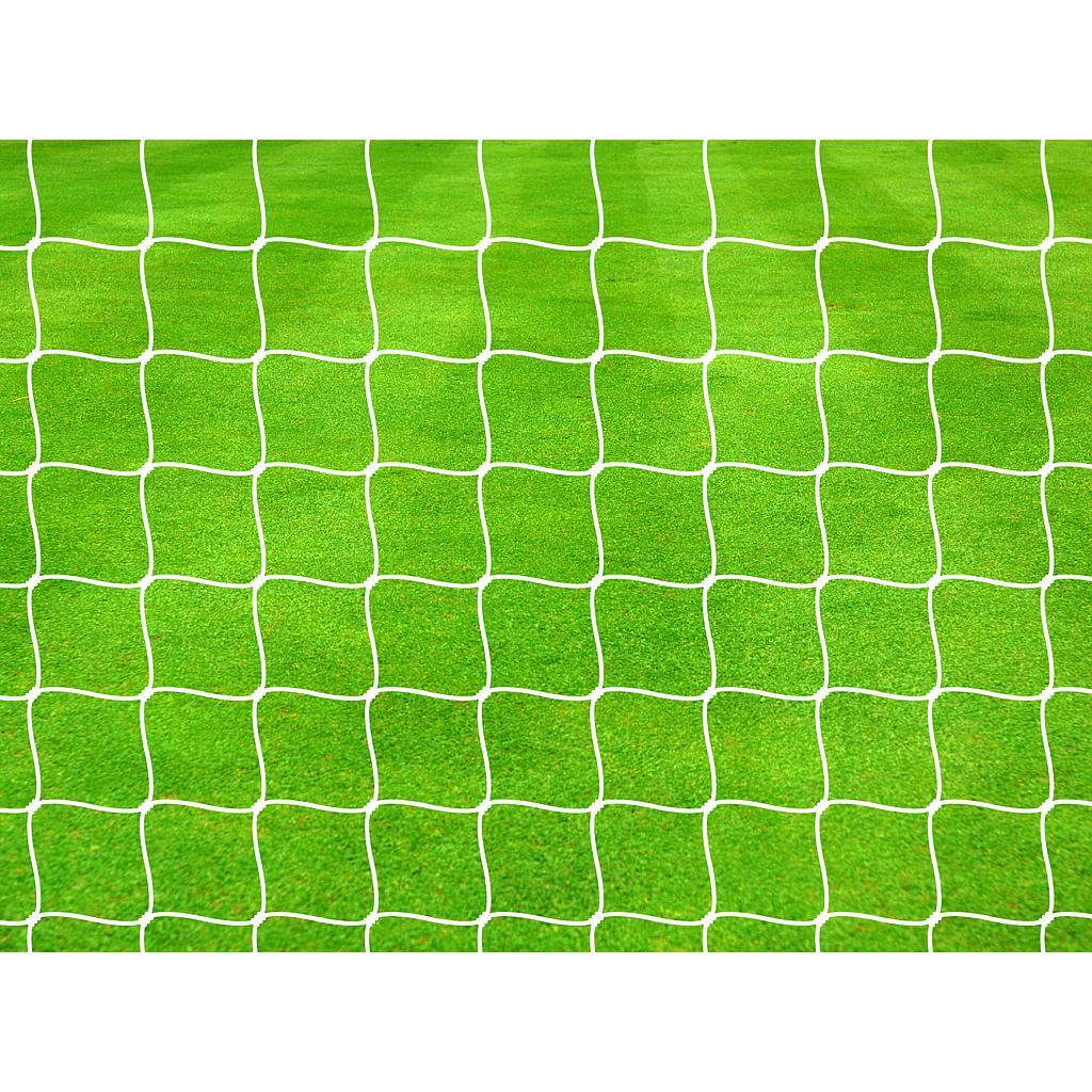 Pair of Precision Pro football goal nets with 4mm braided mesh, ideal for sporting goods and soccer goal setups.