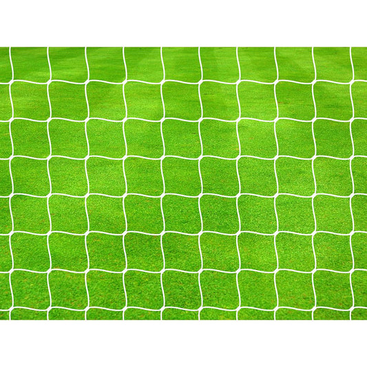 Pair of Precision Pro football goal nets with 4mm braided mesh, ideal for sporting goods and soccer goal setups.