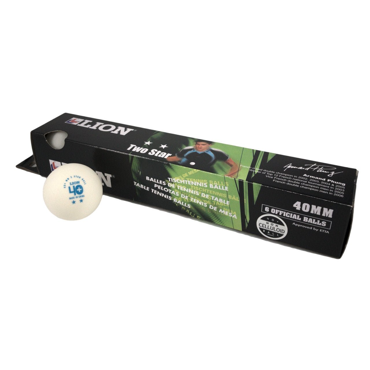 Table Tennis Balls Lion 2* White