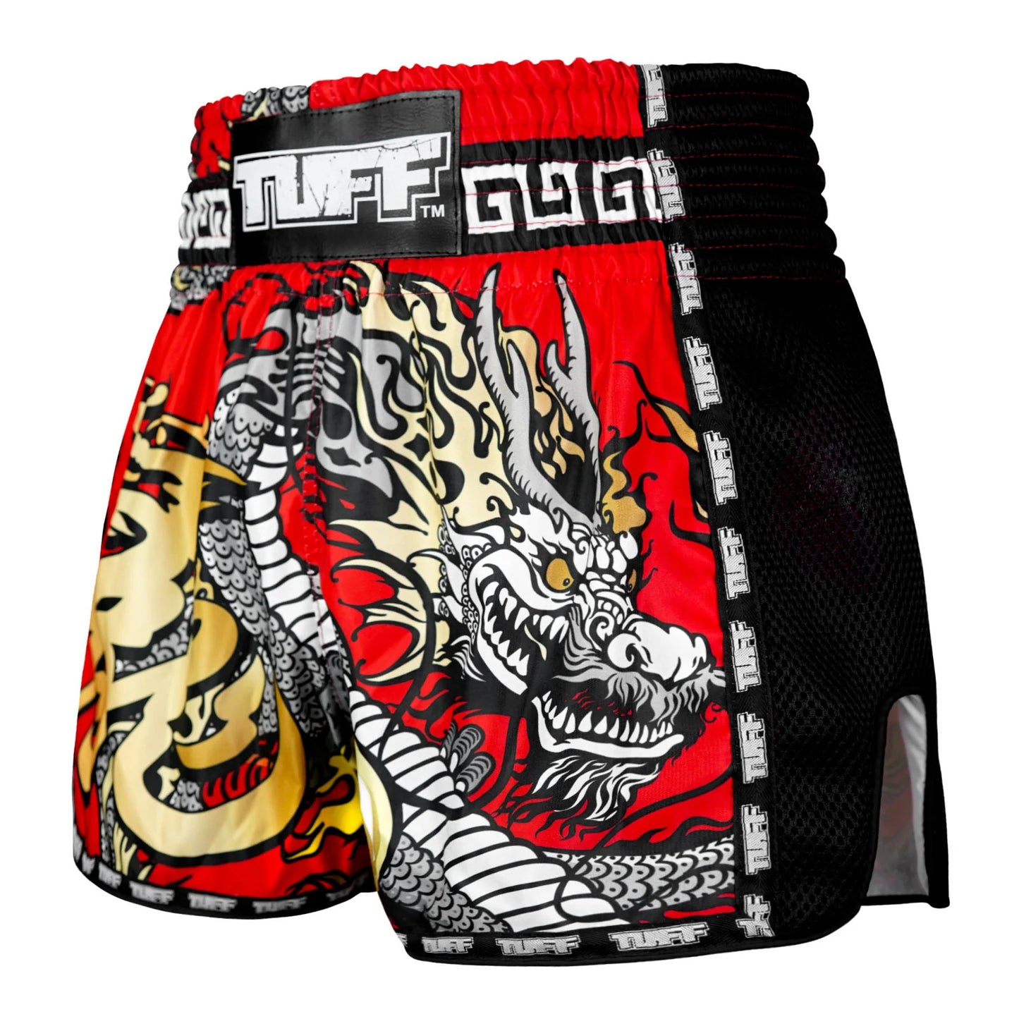 MSC116 TUFF Retro Shorts Red Chinese Dragon