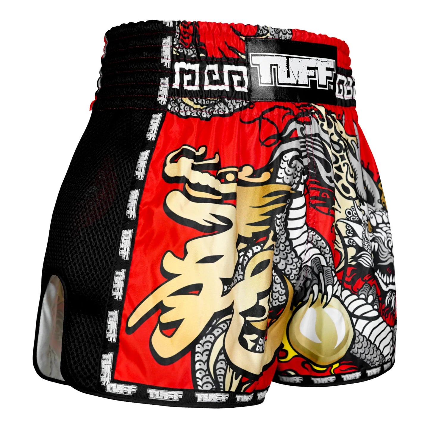 MSC116 TUFF Retro Shorts Red Chinese Dragon