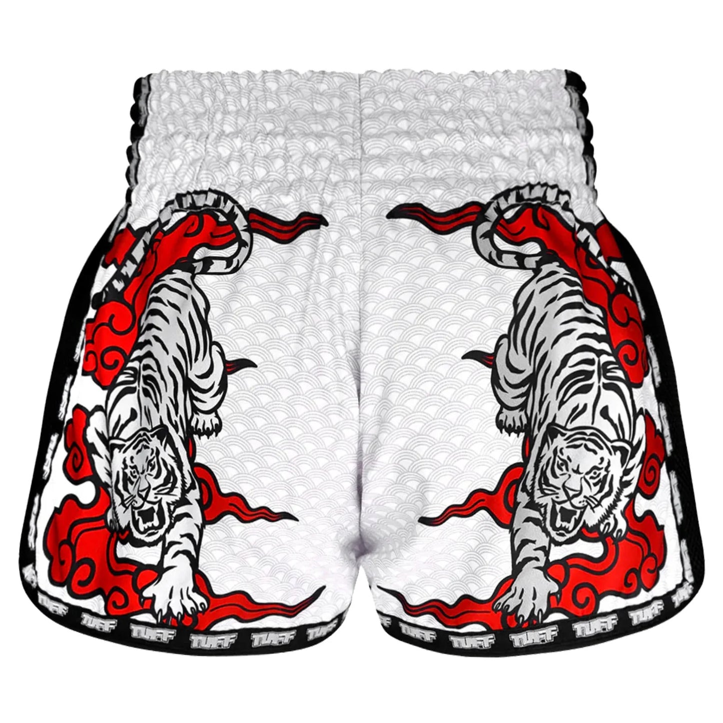 MSC121 TUFF Retro Shorts White Twin Tiger