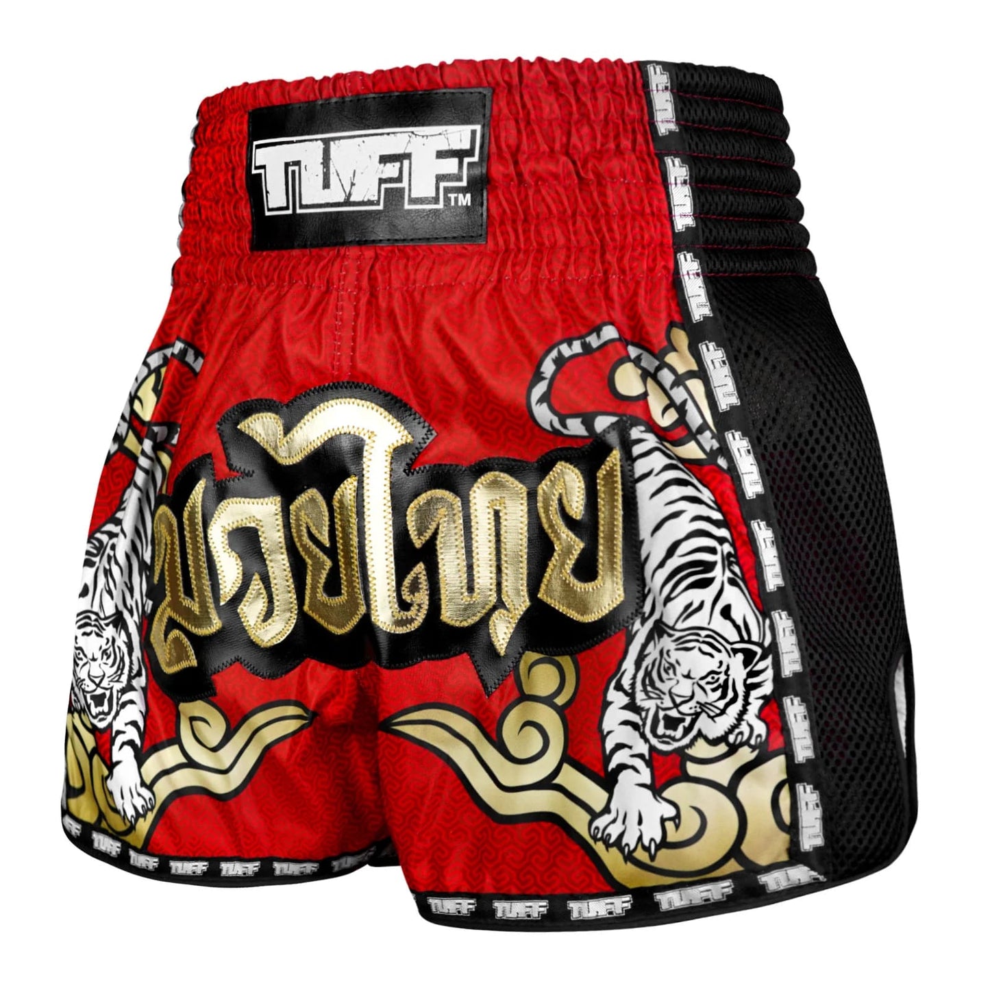 MSC122 TUFF Retro Shorts Red Twin Tiger