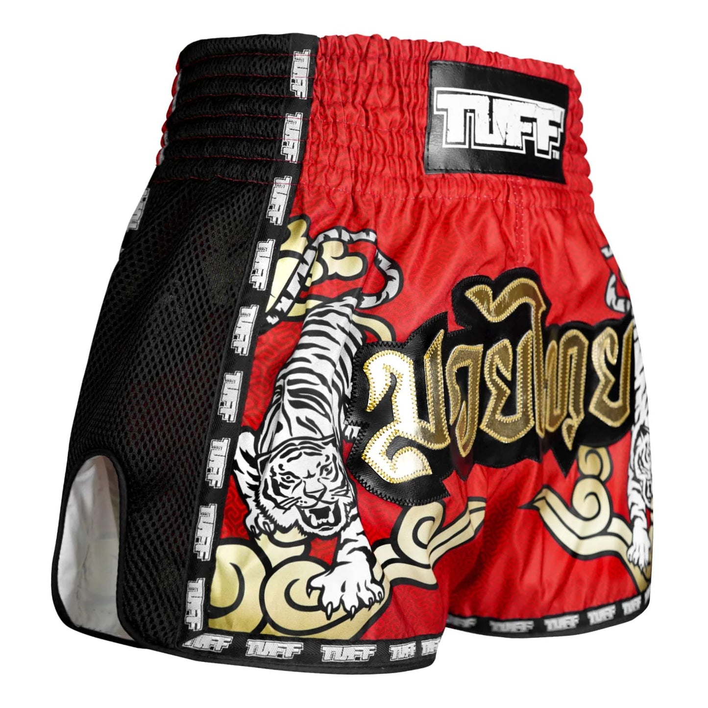 MSC122 TUFF Retro Shorts Red Twin Tiger