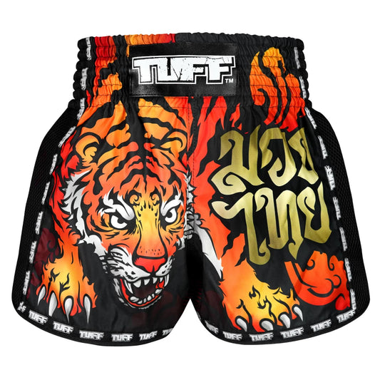 MSC125 TUFF Retro Shorts Black Furious Tiger