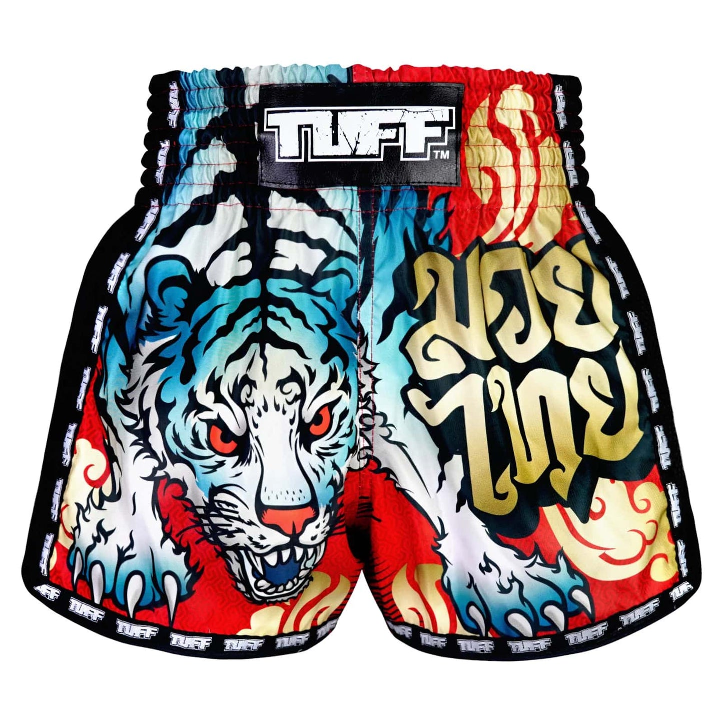 MSC126 TUFF Retro Shorts Red Furious Tiger