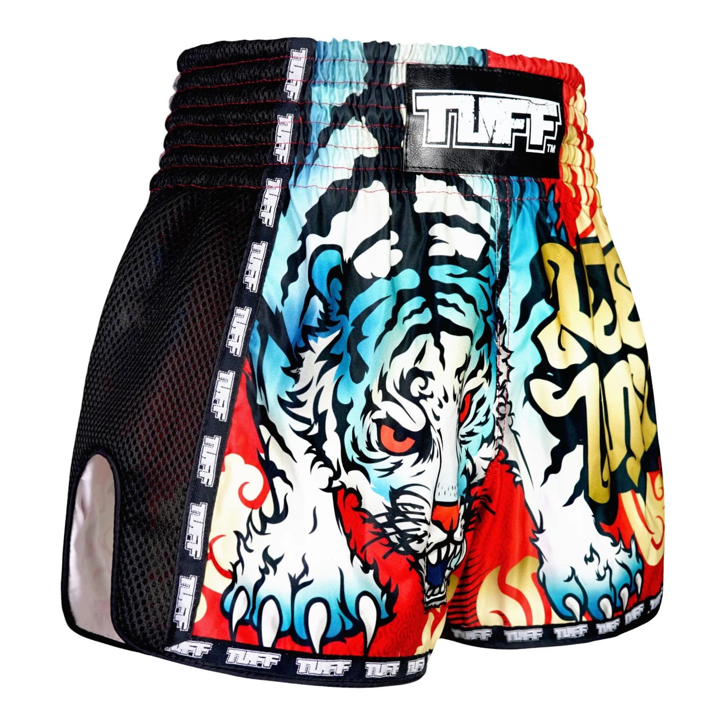 MSC126 TUFF Retro Shorts Red Furious Tiger