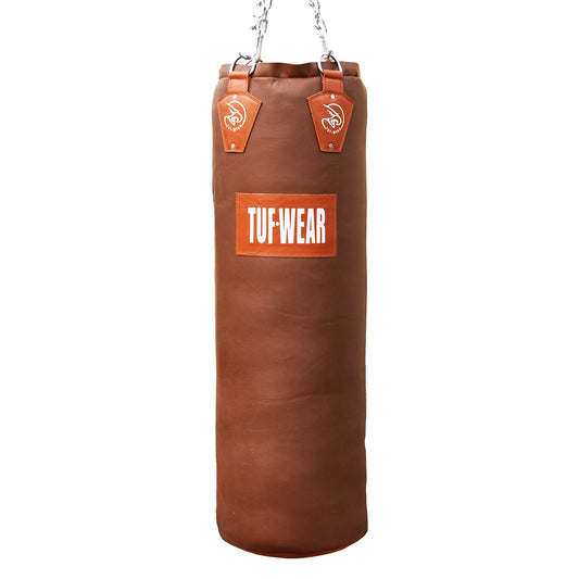 Tuf Wear 4ft Straight Leather Punchbag - Classic Brown (Approx 40kg)