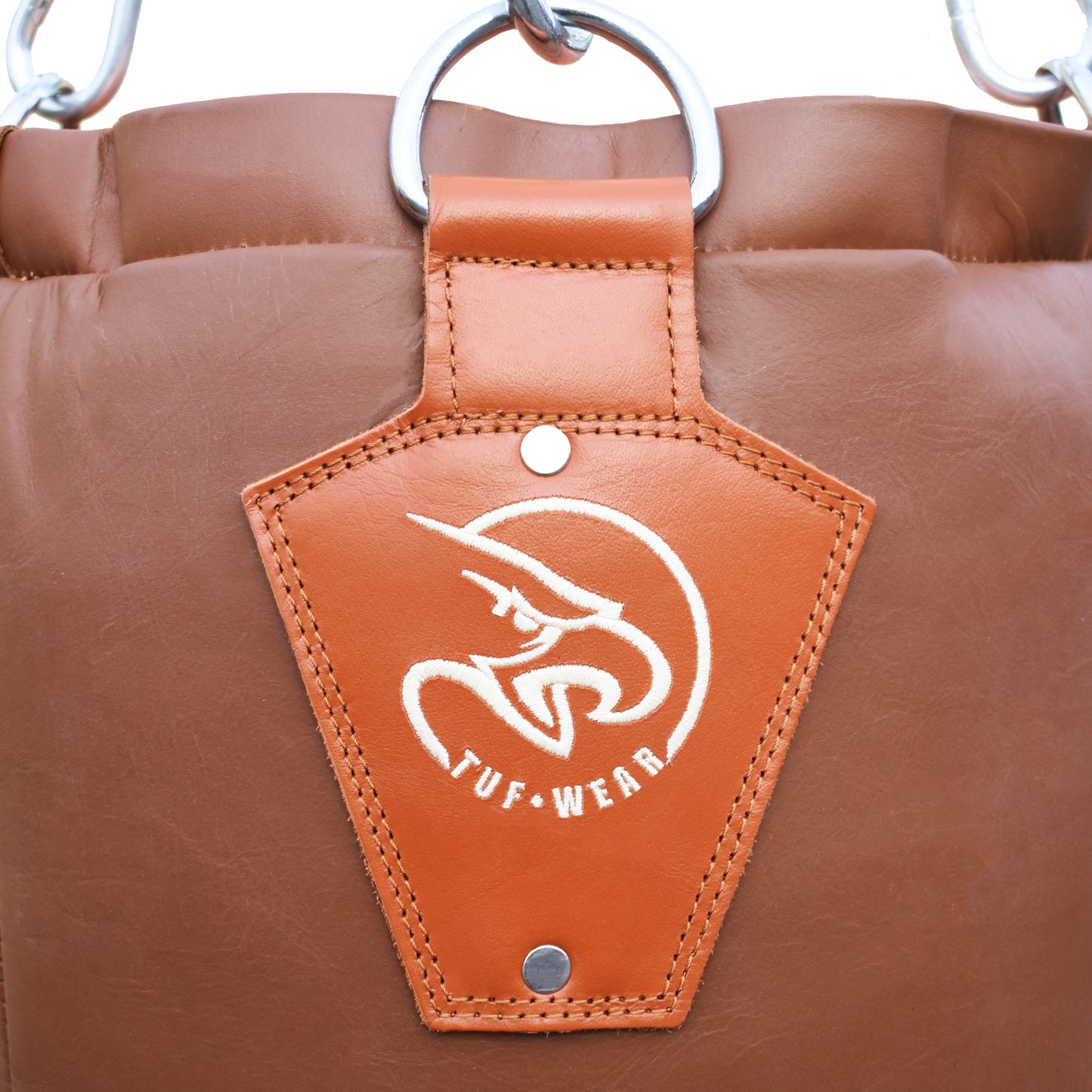 Tuf Wear 4ft Straight Leather Punchbag - Classic Brown (Approx 40kg)