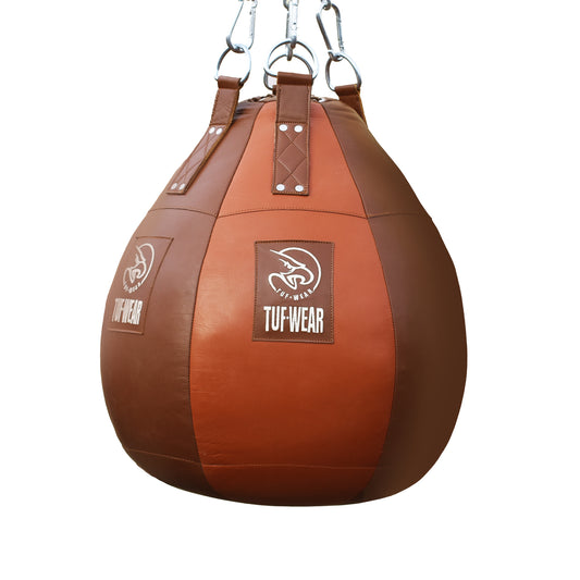 Tuf Wear Classic Brown Leather Wrecking Ball (Large Maize Bag)