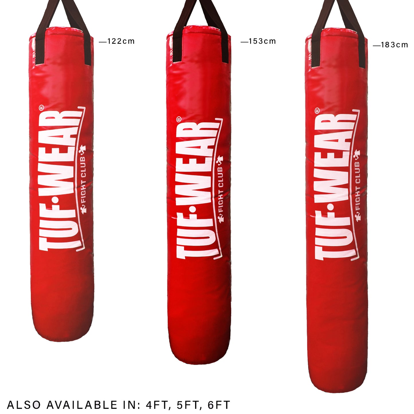 Tuf Wear Punch Bag Red Large Vertical Logo 5FT (153 CM)