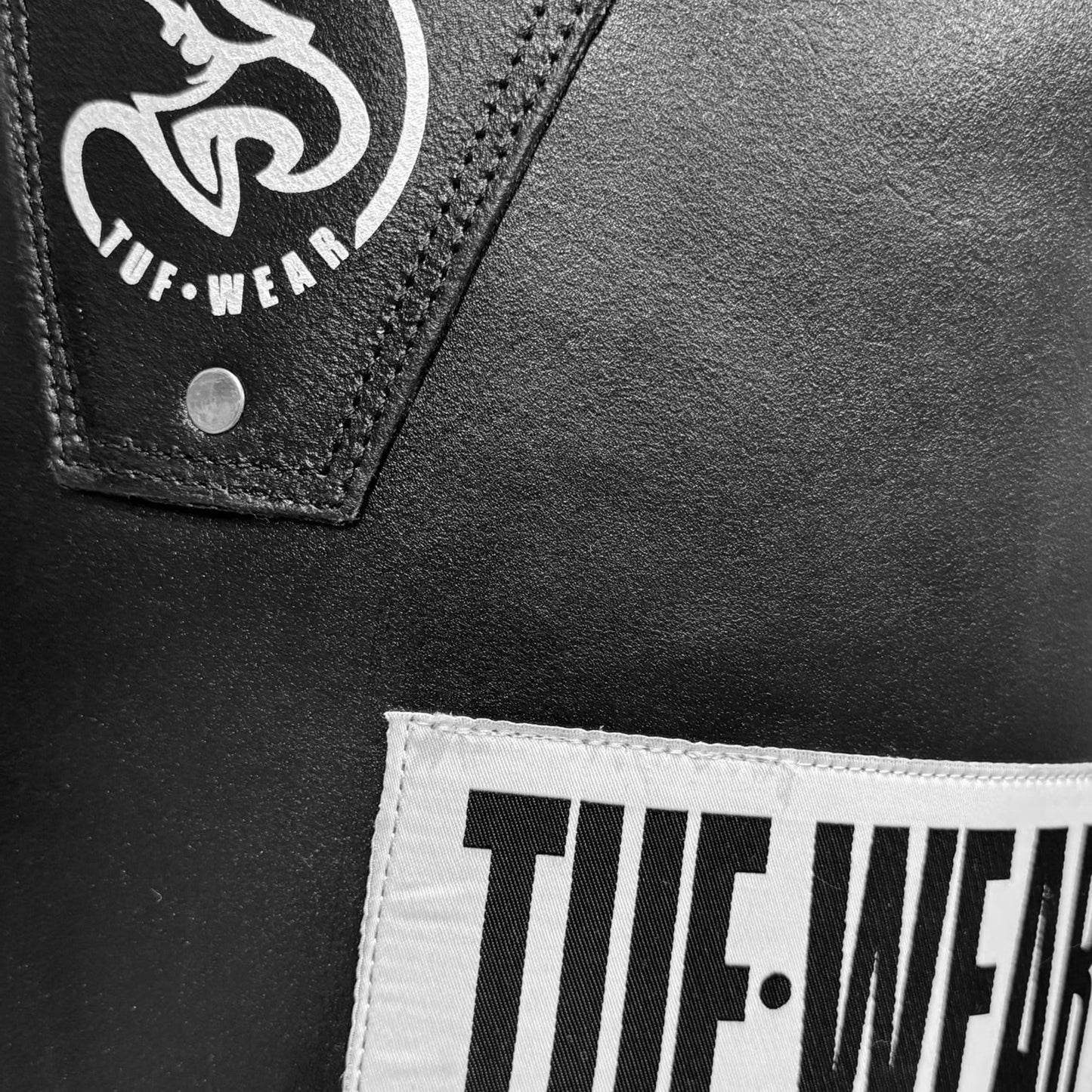 Tuf Wear 4ft Straight Leather Punchbag - All Black (Approx 40kg)