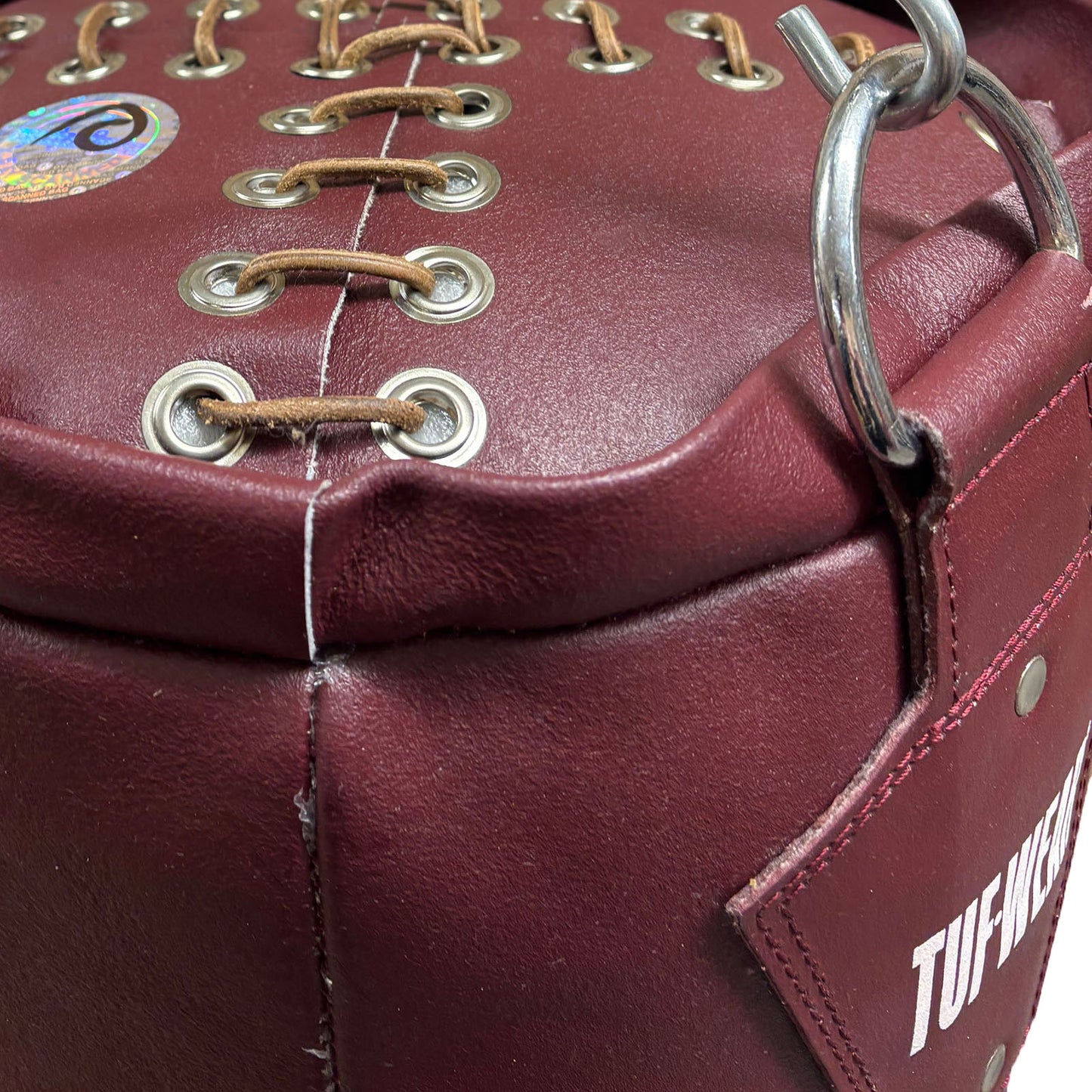 Tuf Wear 4ft Straight Leather Punchbag - Oxblood (Approx 40kg)