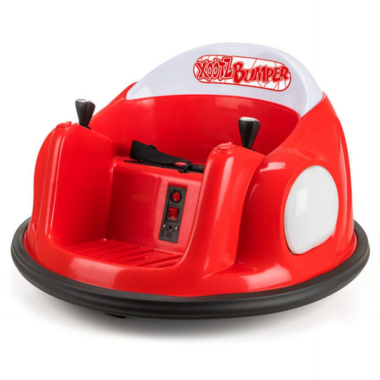Xootz bumper car from sporting goods collection, colorful plastic vehicle with steering wheel and padded bumper for kids' fun.