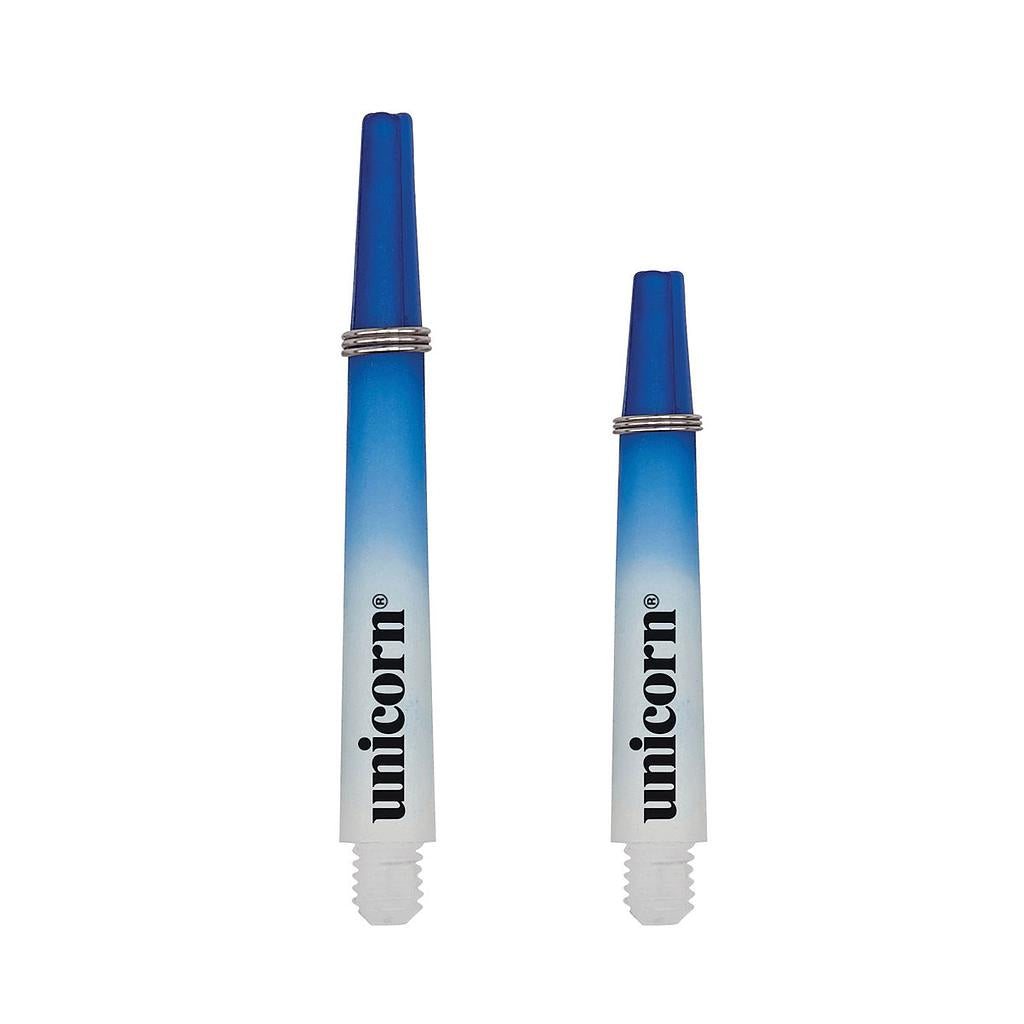 Unicorn Unicorn Gripper 3 Two-Tone Dart Shafts Small Thread for sporting goods, showing the colorful two-tone dart shafts.
