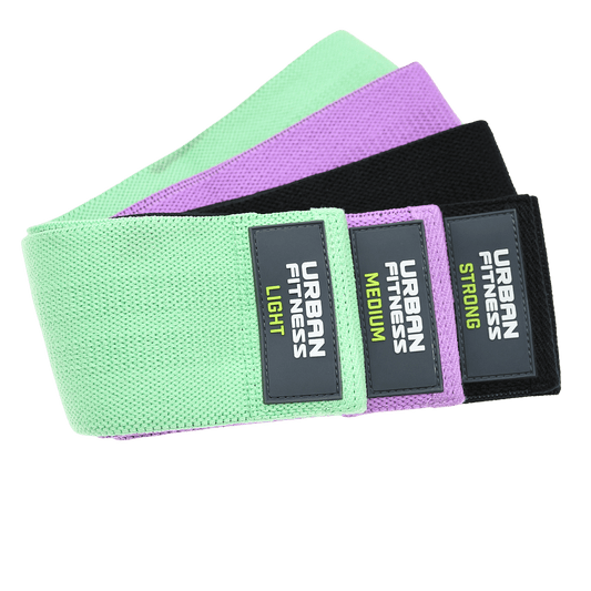 Urban Fitness Fabric Resistance Band Loop Set of 3 15 Inch