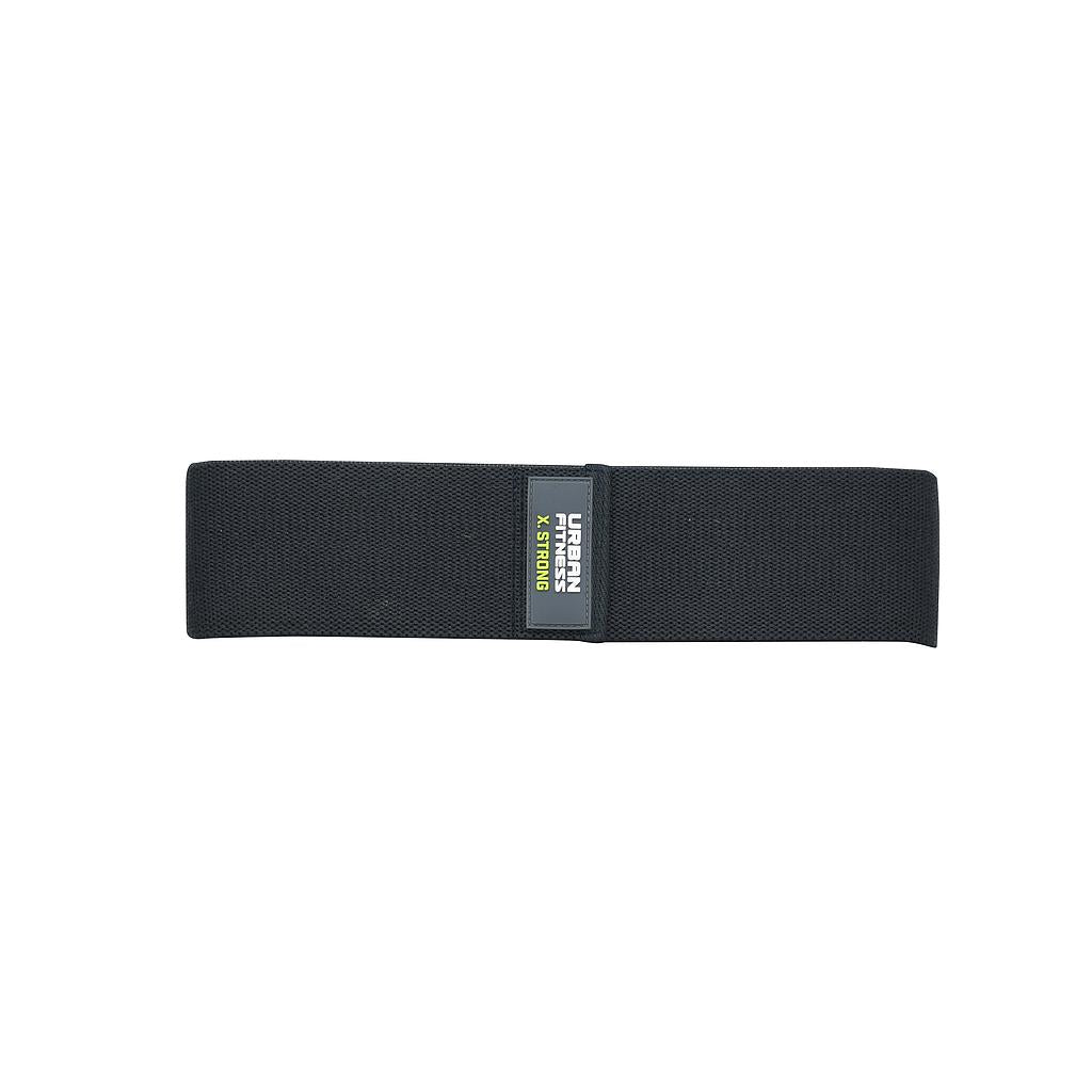 UFE Urban Fitness fabric resistance band loop, 15 inches long, suitable for strength training and stretching exercises.