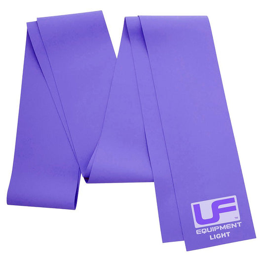 Urban Fitness 2m TPE resistance band in vibrant purple for strength training and stretching exercises.