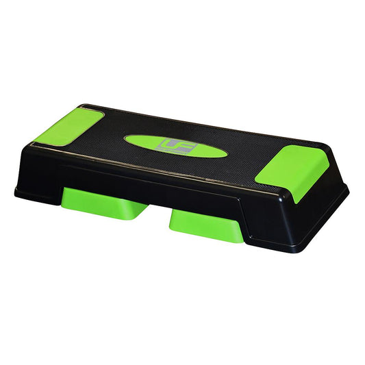 Urban Fitness adjustable aerobic step platform with non-slip surface and height risers, ideal for home or gym workouts.