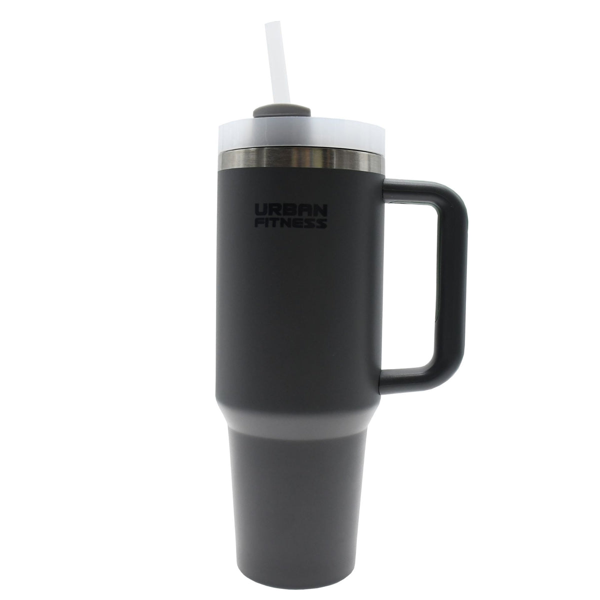Urban Fitness VitalSip 1200ml stainless steel water bottle, UFE sporting goods, with a sleek silver finish and screw-top lid.