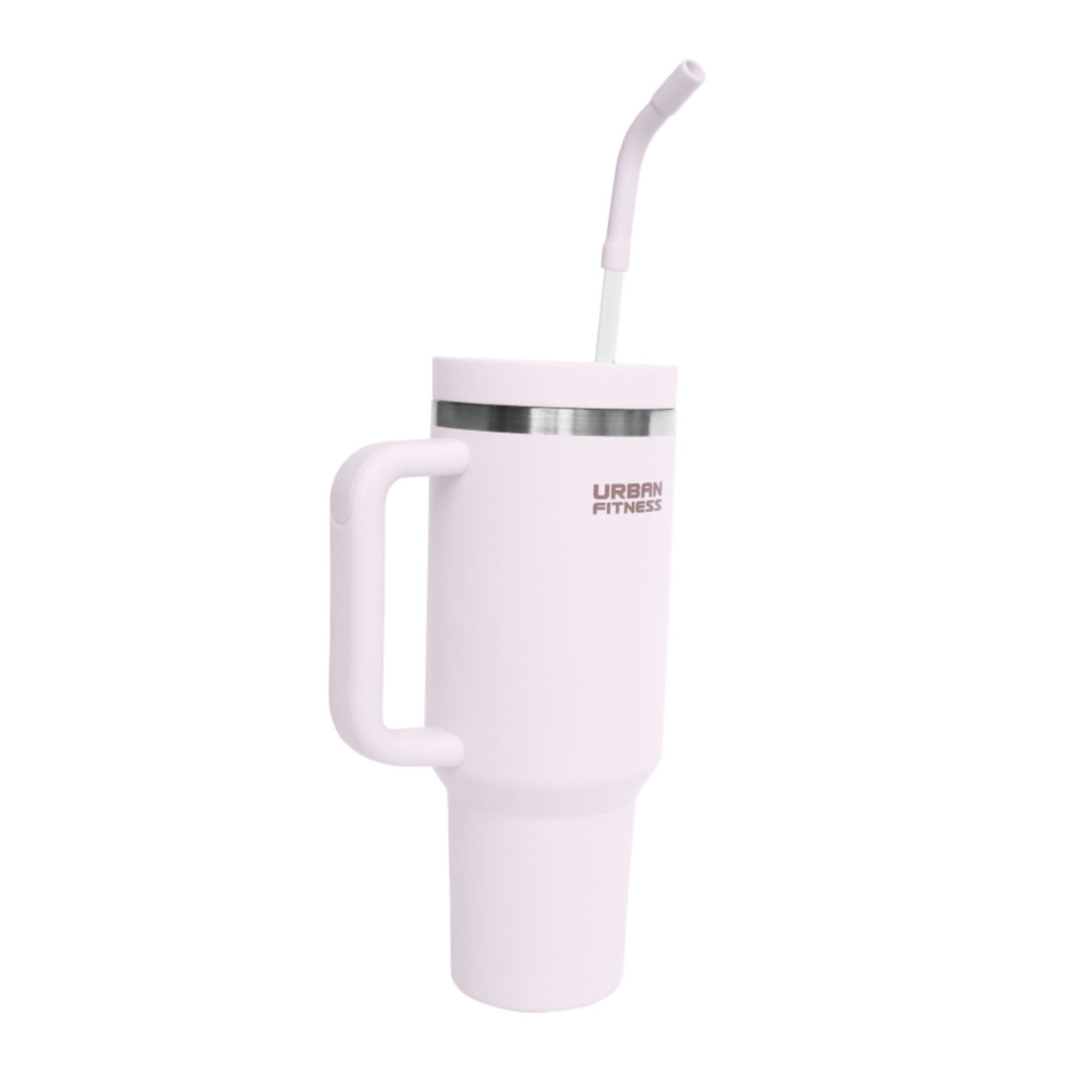 Urban Fitness VitalSip V2 bottle in black with a screw-on lid and built-in straw, ideal for sports and outdoor activities.