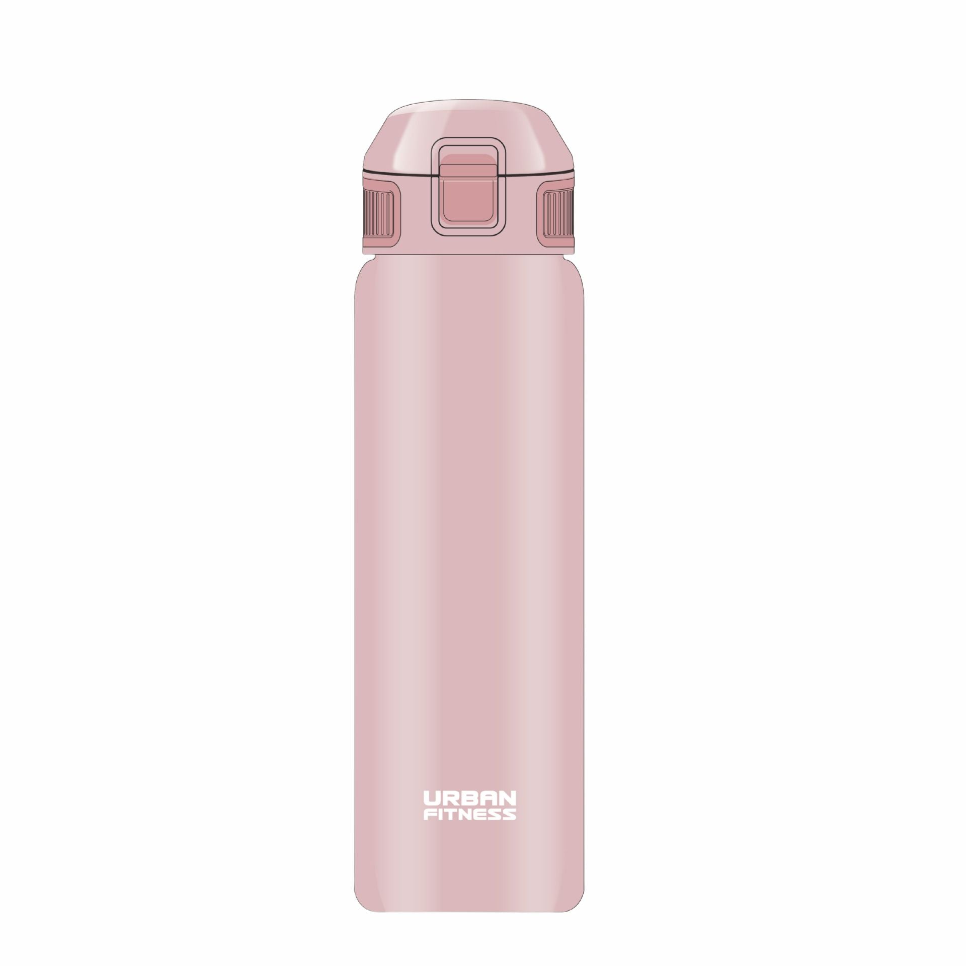 Urban Fitness VitalFlip bottle in black with a flip-top lid, designed for sports and active hydration.