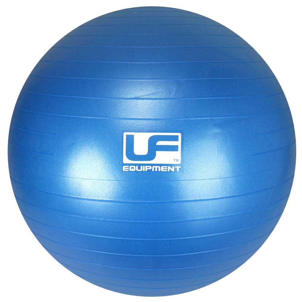 Urban Fitness 500kg burst-resistant Swiss gym ball, UFE brand, showing a large black stability ball on a gym floor.