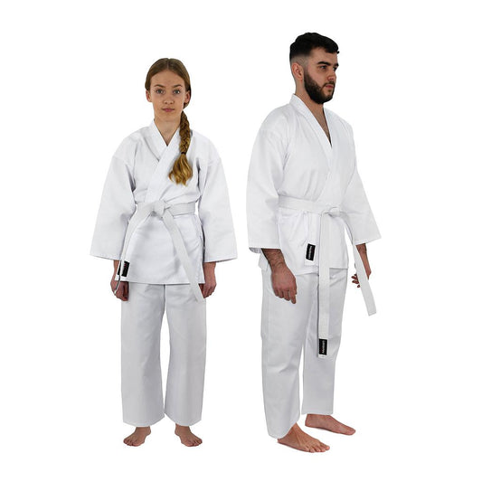 Adult Urban Fight Karate Gi suit with white martial arts uniform, jacket and pants, for fighting sports training and competitions.