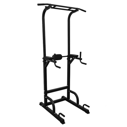Urban Fitness Power Tower with adjustable pull-up station for strength training and bodyweight exercises.