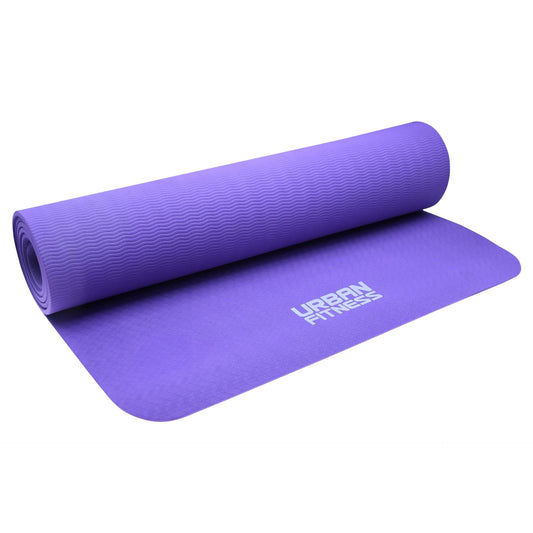 Urban Fitness 6mm yoga mat with textured surface, ideal for yoga and fitness exercises, lightweight and durable for everyday use.