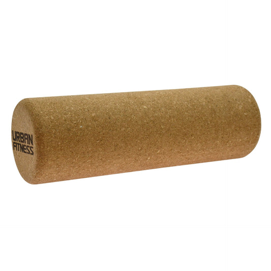 Urban Fitness Cork Yoga Roller for stretching and muscle recovery, made from durable cork material, ideal for yoga and fitness routines.