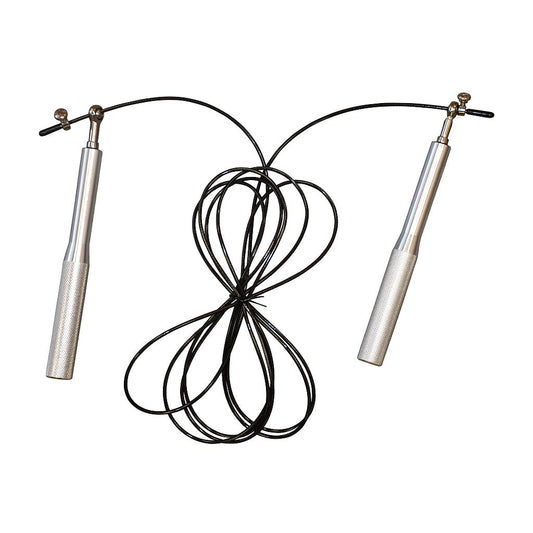 Urban Fitness Cable Jump Rope 3m, black and red sports rope with ergonomic handles for cardio workouts.
