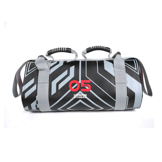 UFE Urban Fitness Power Bag for strength training, black with handles, designed for versatile workout exercises.