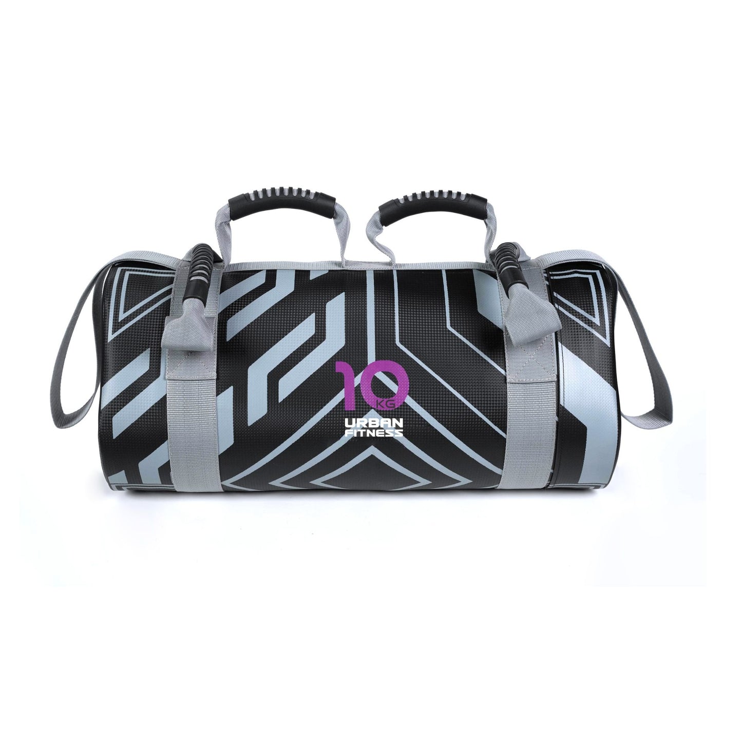 UFE Urban Fitness Power Bag in black, showing its durable fabric and adjustable straps for strength training and functional workouts.