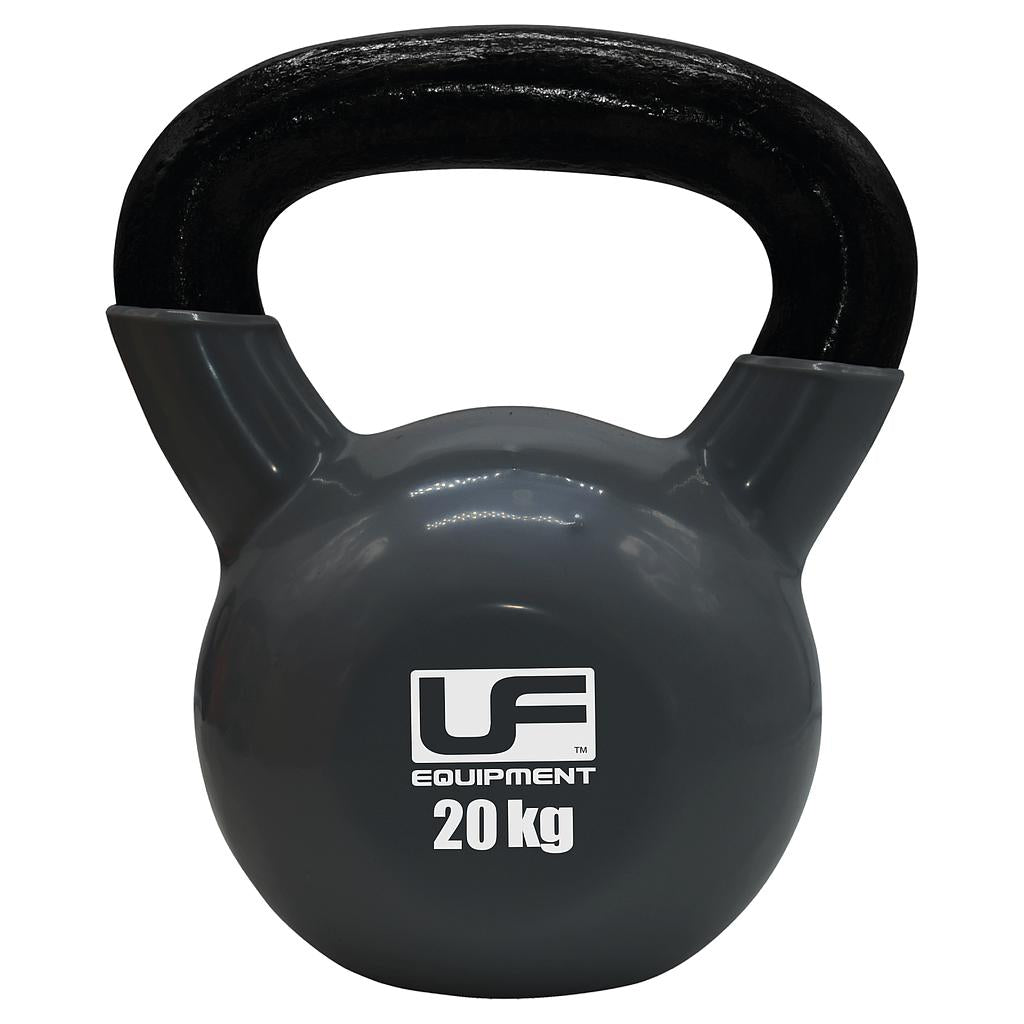 UFE Urban Fitness cast iron kettlebell for strength training, featuring a black finish and ergonomic handle.