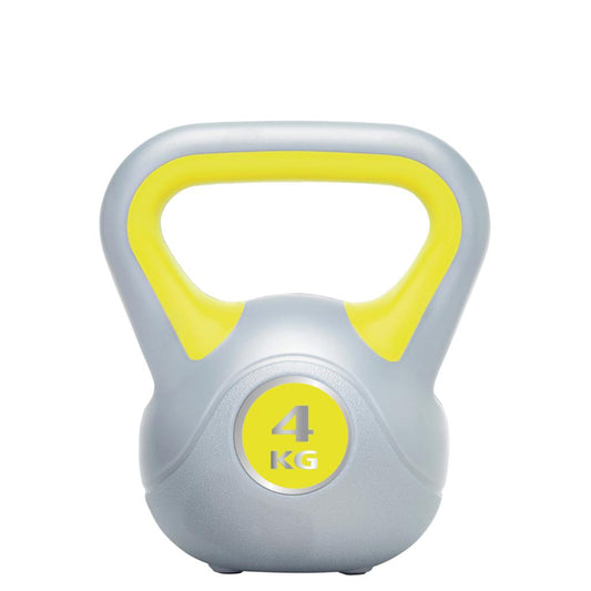 UFE Urban Fitness vinyl kettlebell in black with handle, used for strength training and exercise workouts.