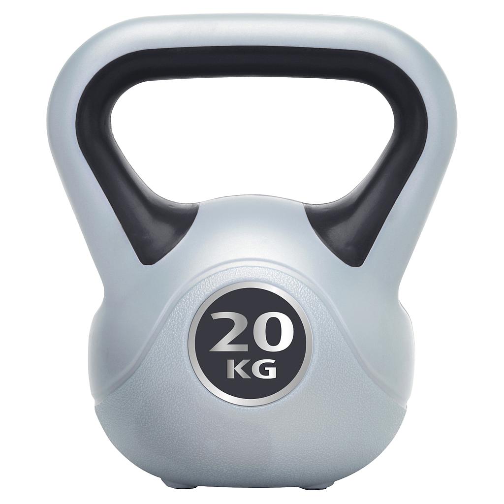 UFE Urban Fitness vinyl kettlebell in black with ergonomic handle, designed for strength training and fitness workouts.