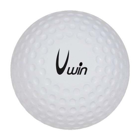 Uwin Dimple Hockey Ball for sporting goods, showing a close-up of the single ball with textured surface and branding.