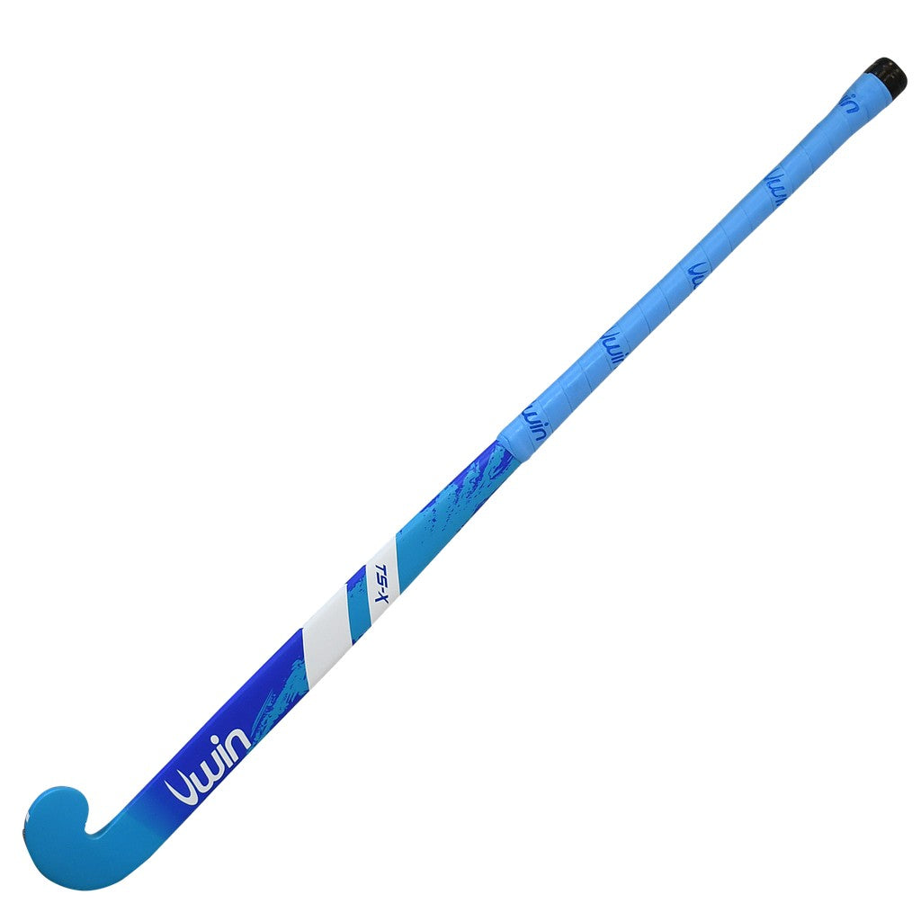 Uwin TS-X hockey stick with black and white design, sporting goods equipment for ice hockey gameplay