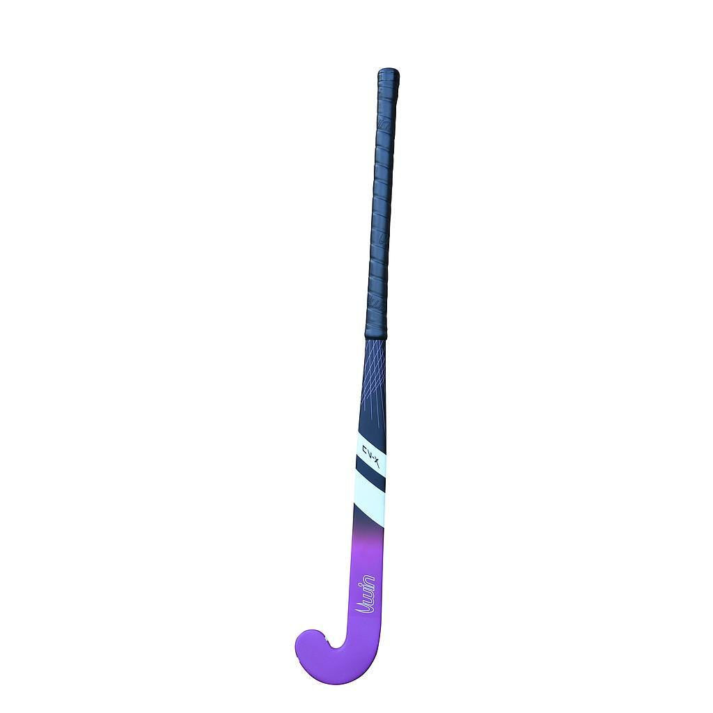 Uwin CV-X fiberglass hockey stick with black and white design, lightweight sporting goods for ice hockey use