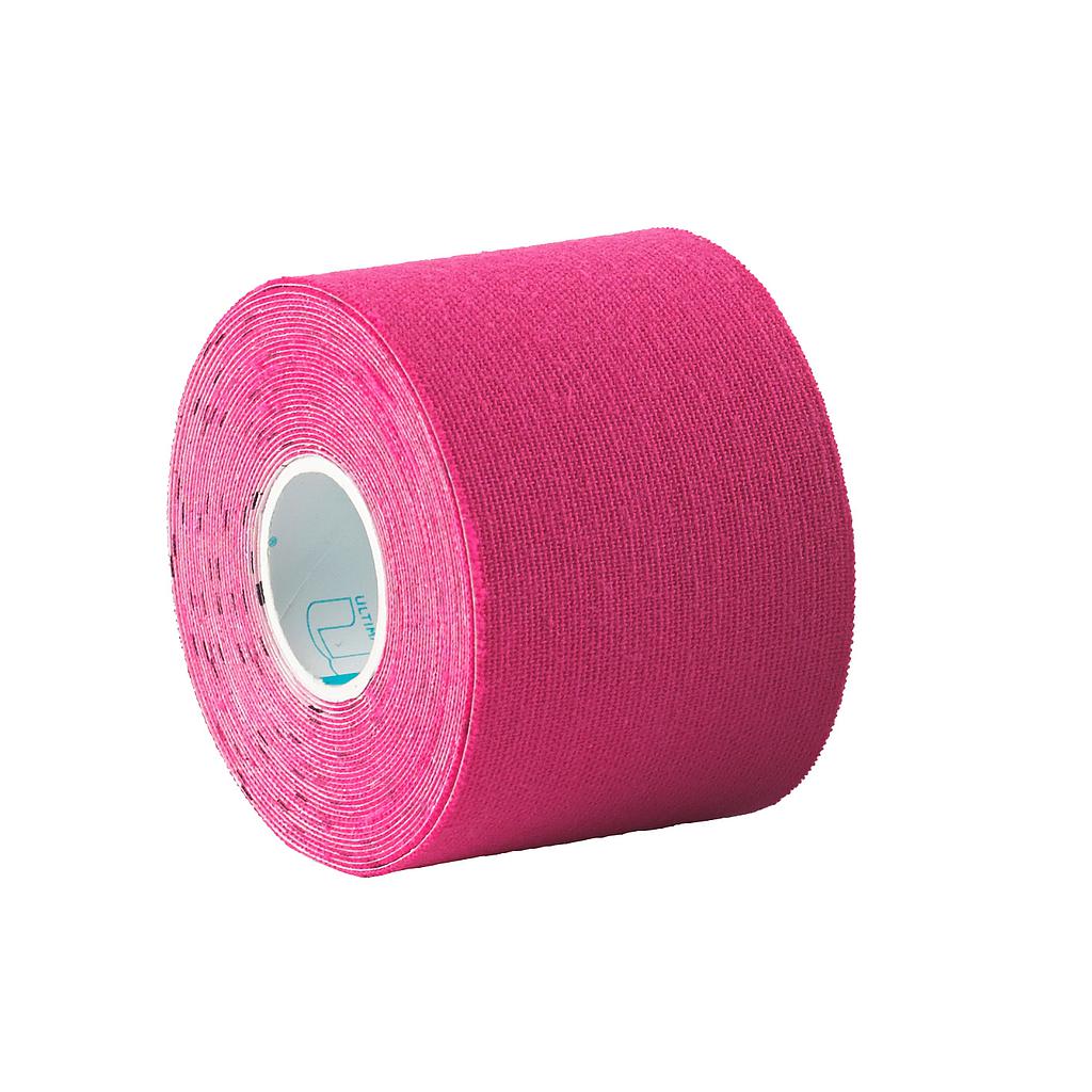 Ultimate Performance kinesiology tape roll, 50mm x 5m, sporting goods item used for muscle support and injury prevention.