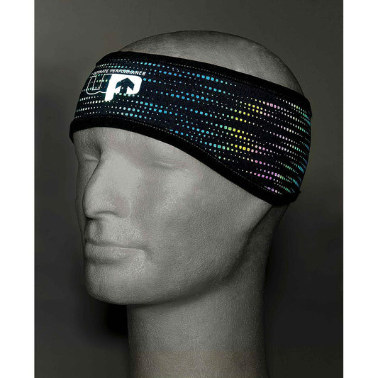 Reflective ear warmer from Ultimate Performance, designed for sporting goods, with a snug fit and reflective elements for visibility.