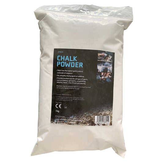 Ultimate Performance Fine Chalk Powder for sports, showing a container of chalk used for grip enhancement in athletic activities.