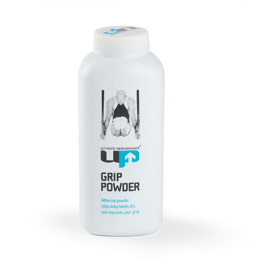 Ultimate Performance Non-Tack Grip Powder 50g in a clear container, used for improved grip during sporting activities.