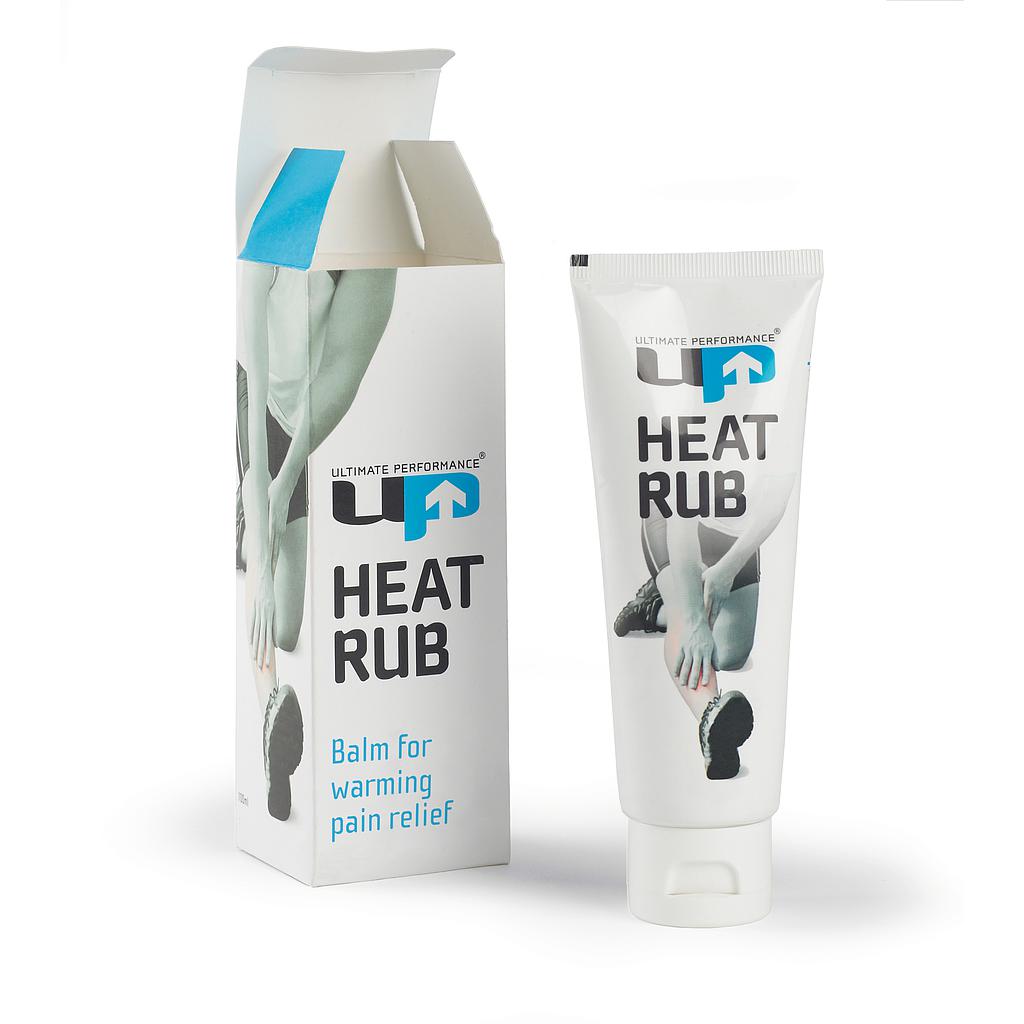 Ultimate Performance Heat Rub 100ml sporting goods product with applicator for muscle warmth and relief.