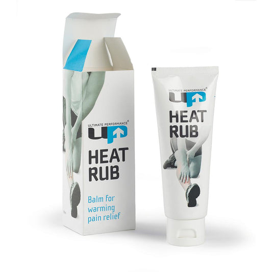 Ultimate Performance Heat Rub 100ml sporting goods product with applicator for muscle warmth and relief.