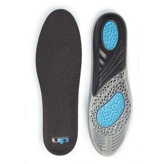 Ultimate Performance Gel Insole for sporting goods, shown in a close-up image highlighting the cushioned gel layer for comfort.