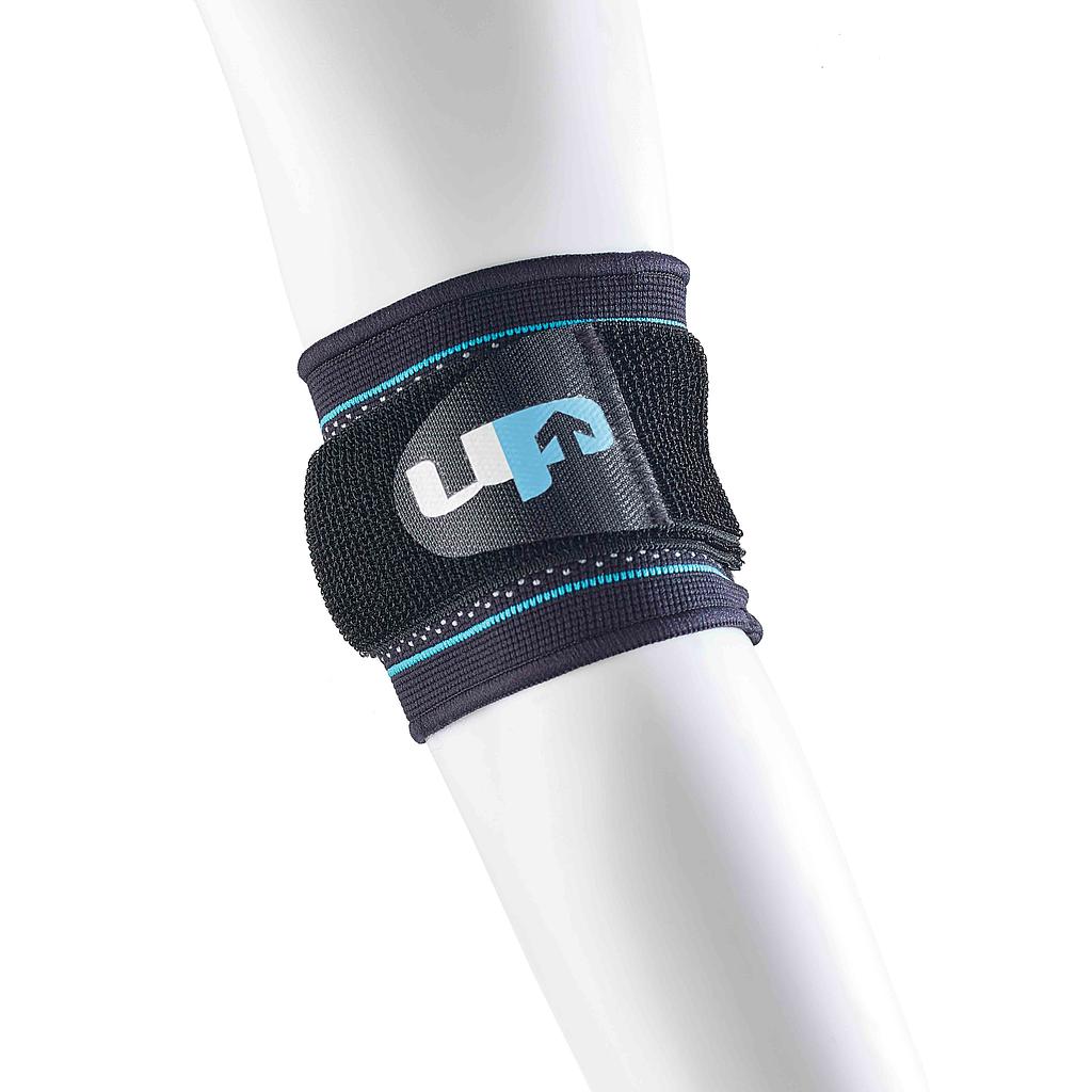 Ultimate Performance Advanced Compression Tennis Elbow Support worn on an arm, designed for sports and athletic recovery.
